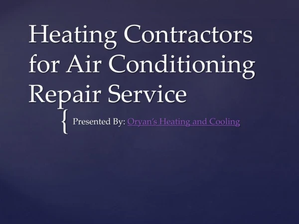 Heating Contractors for Air Conditioning and HVAC Repair Service in NJ