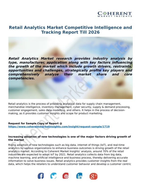 Retail Analytics Market Trends, Drivers, Strategies, Applications and Competitive Landscape Till 2025