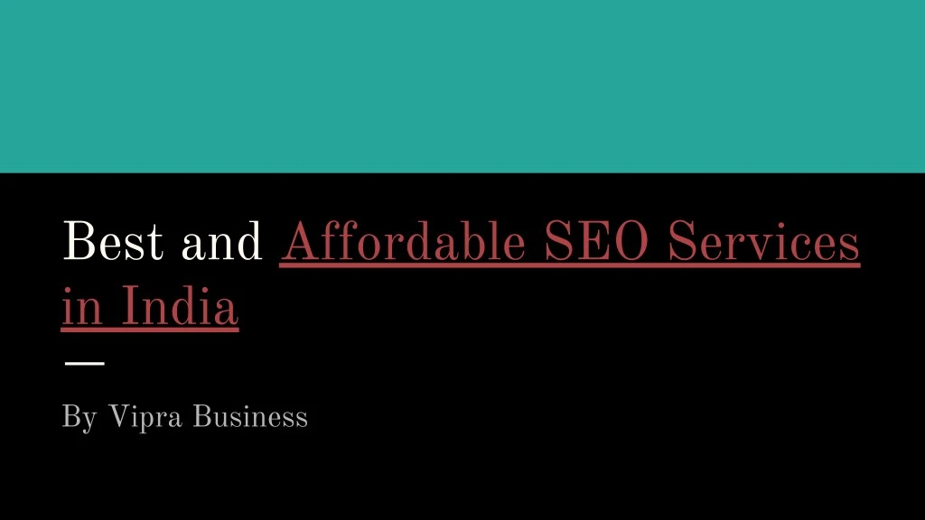 best and affordable seo services in india