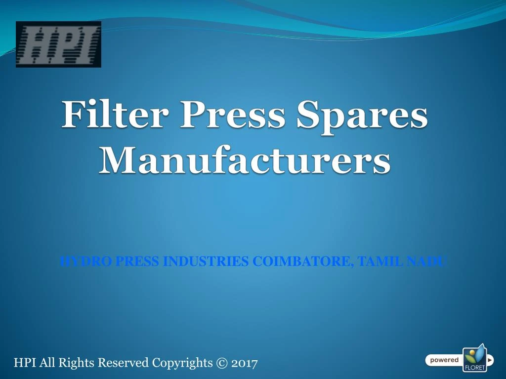filter press spares manufacturers