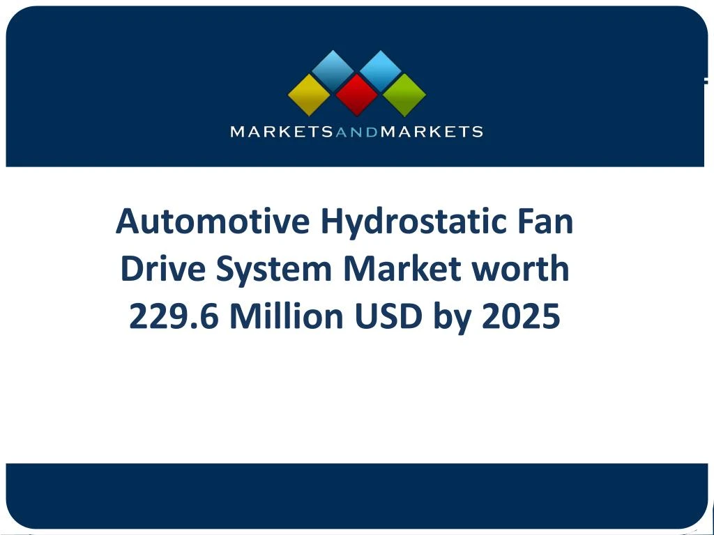 automotive hydrostatic fan drive system market
