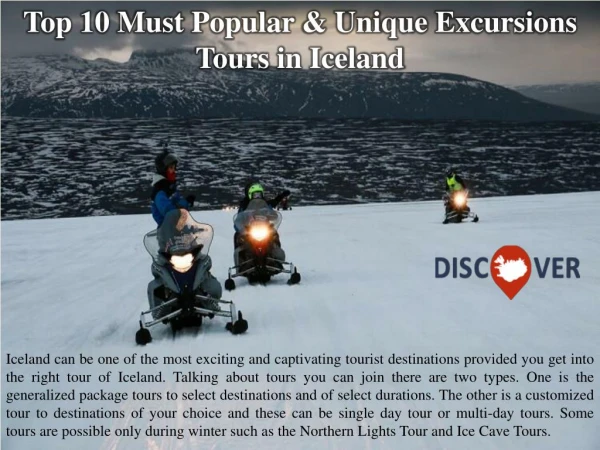 Top 10 Most Popular & Unique Excursions Tours in Iceland