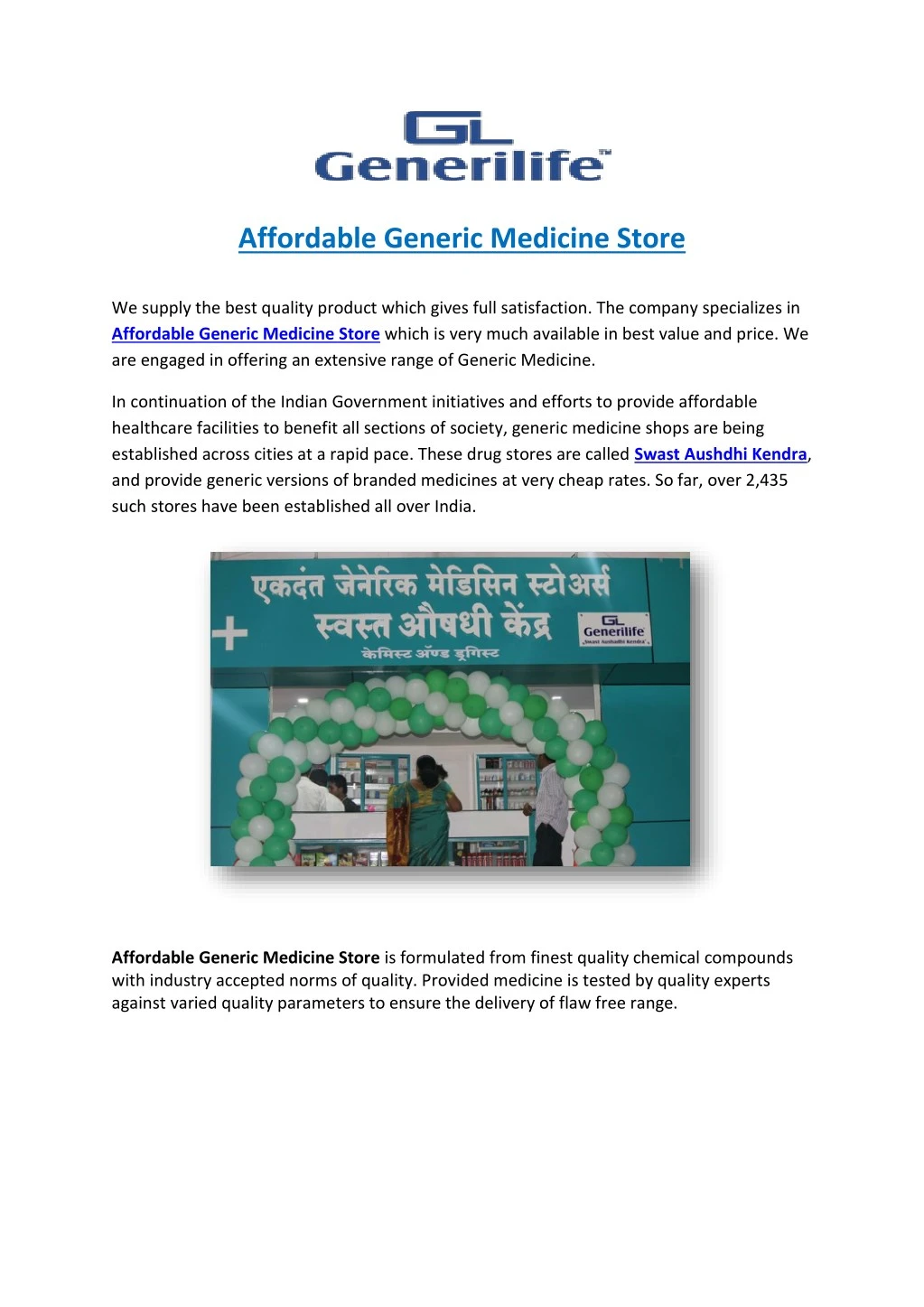 affordable generic medicine store