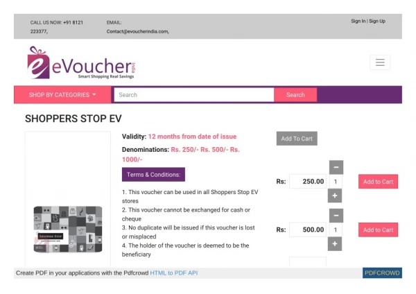 Buy Gift Vouchers Online, Gift Cards Online & E Gift Vouchers in India | E voucher India