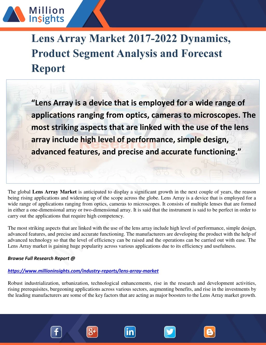 lens array market 2017 2022 dynamics product