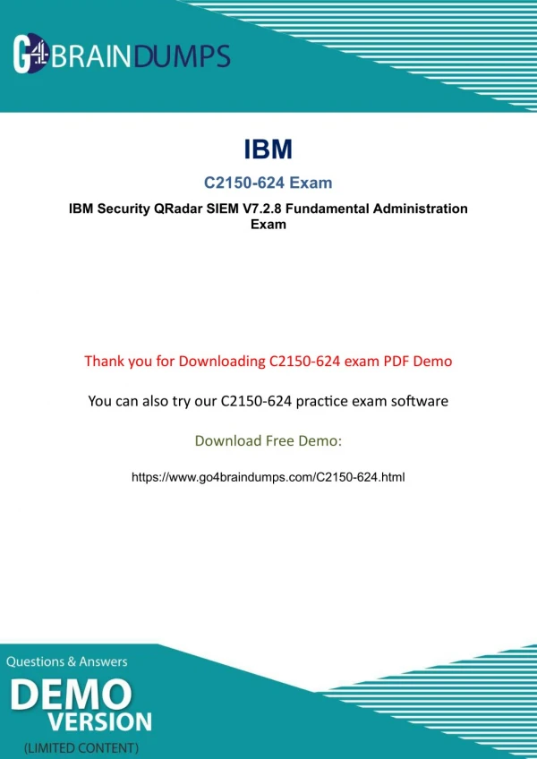 IBM C2150-624 Exam Dumps PDF Updated 2018
