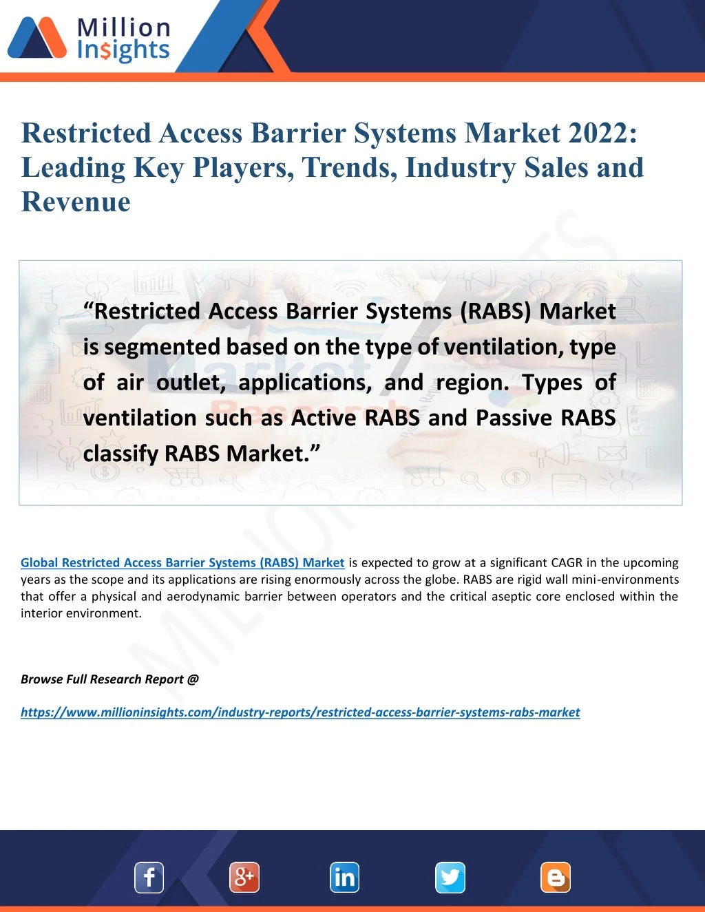 restricted access barrier systems market 2022