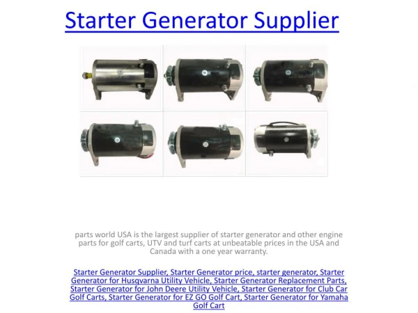 Buy Online Starter Generator