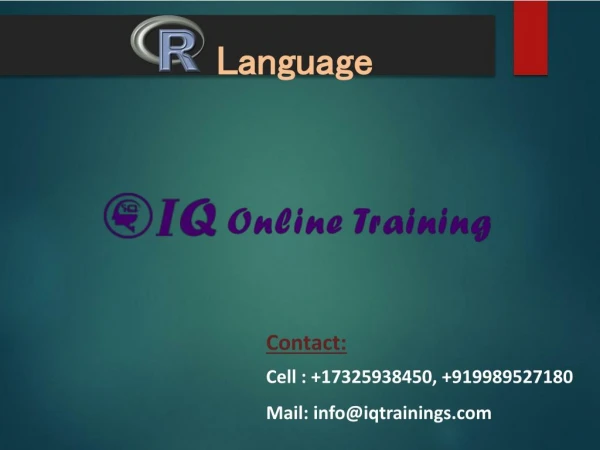 R programming language online training USA | IQ Online Training