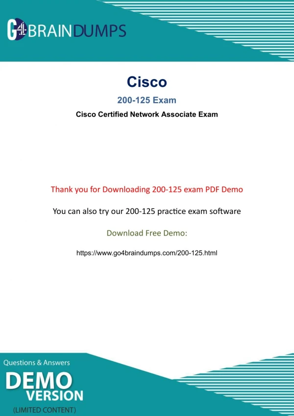 Cisco 200-125 Exam Dumps PDF Updated 2018