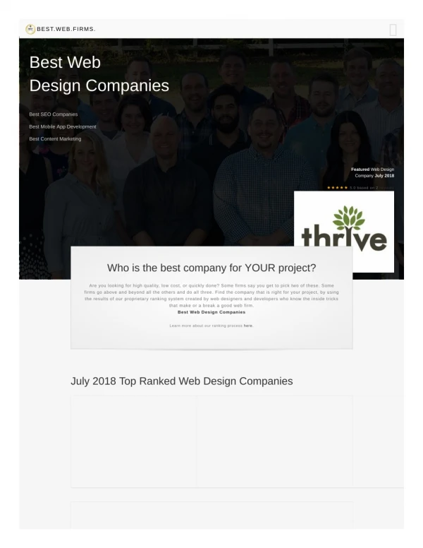 The Top 10 Best Web Design Companies of July 2018