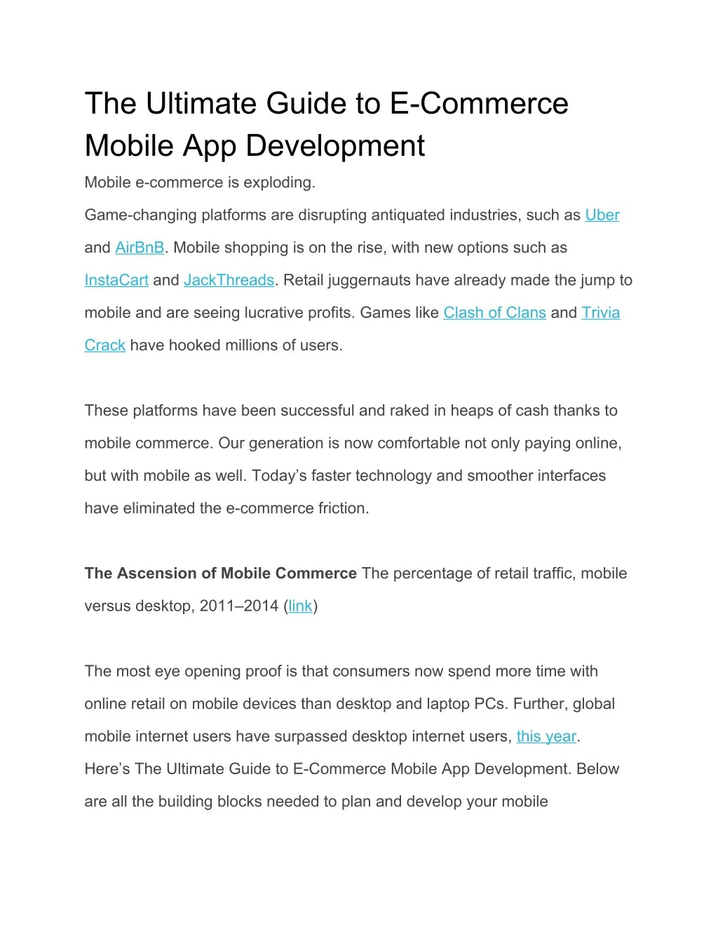the ultimate guide to e commerce mobile