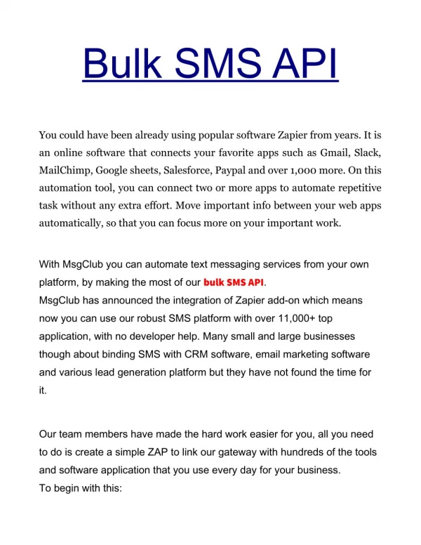 Best Bulk SMS API With Your Favorite Platform