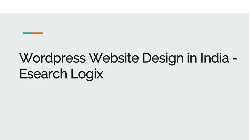wordpress website design in india esearch logix