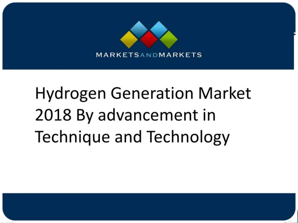 Hydrogen Generation Market 2018 By advancement in Technique and Technology