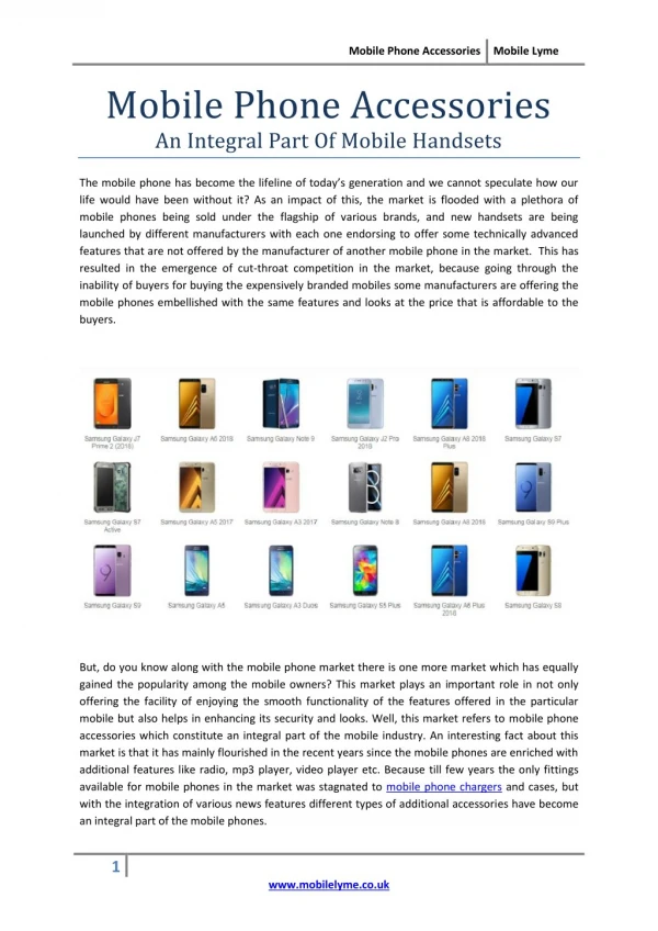 Mobile Phone Accessories An Integral Part Of Mobile Handsets