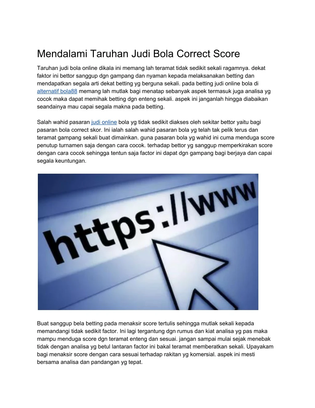 mendalami taruhan judi bola correct score