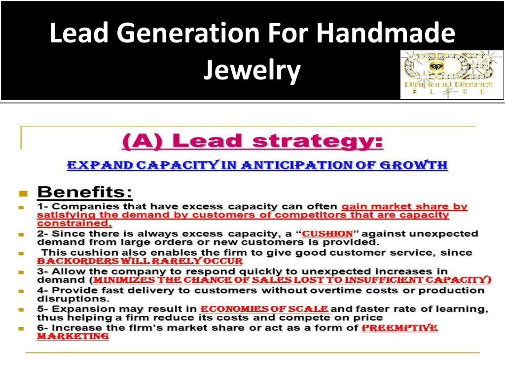 lead generation for handmade jewelry