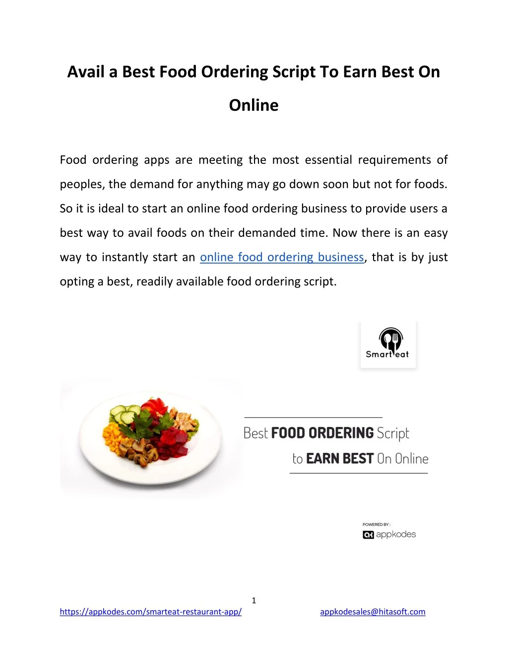 avail a best food ordering script to earn best on