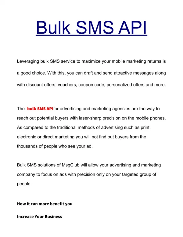 Best Bulk SMS API At Affordable Cost