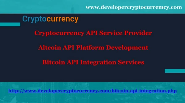 Altcoin API Platform Development - Bitcoin API Integration Services | Cryptocurrency API Service Provider