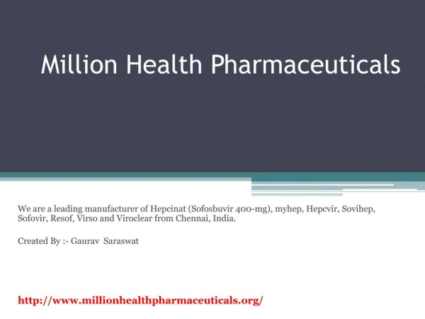 Million Health Pharmaceuticals.