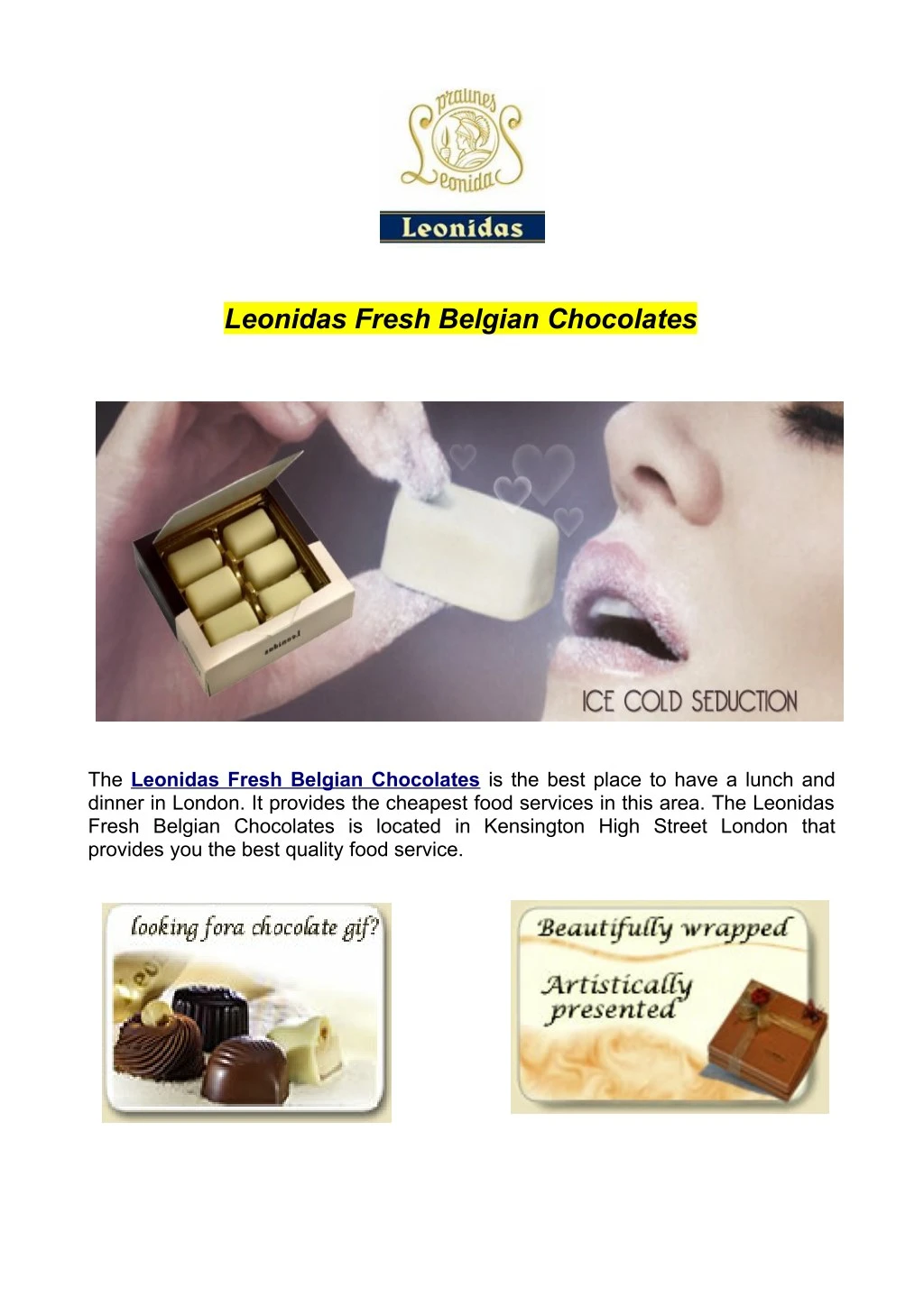leonidas fresh belgian chocolates