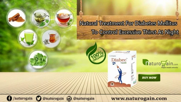 Natural Treatment for Diabetes Mellitus to Control Excessive Thirst at Night