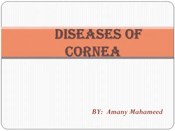 DISEASES OF CORNEA