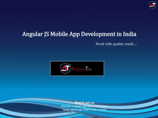 Angular JS, Mobile App Development Company in India - Angulartric