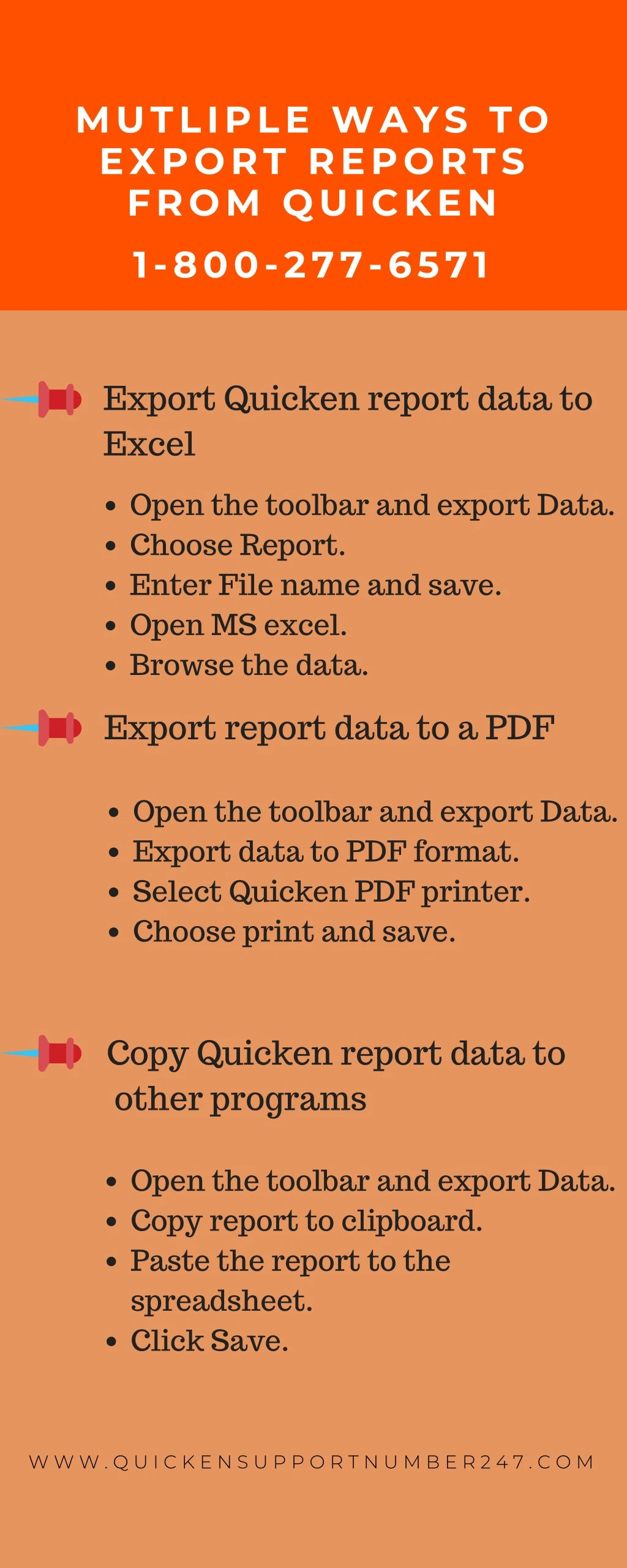 mutliple ways to export reports from quicken