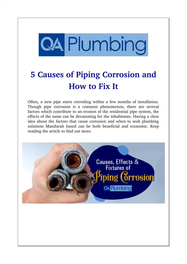 5 Causes of Piping Corrosion and How to Fix It
