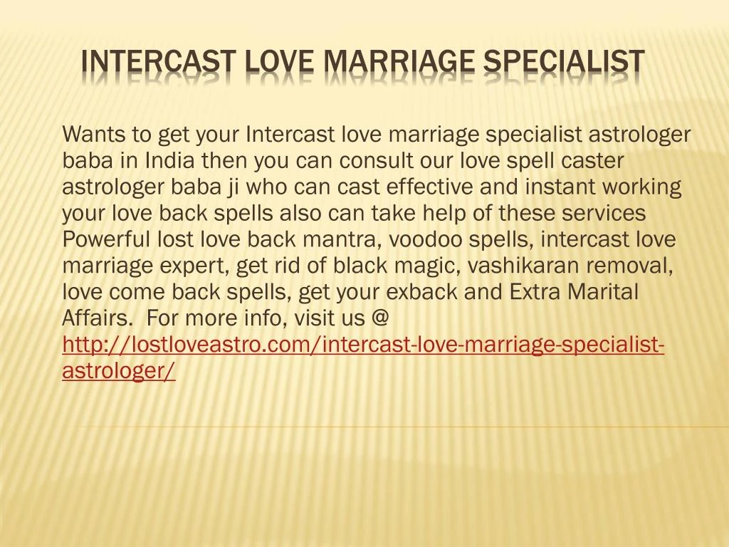intercast love marriage specialist