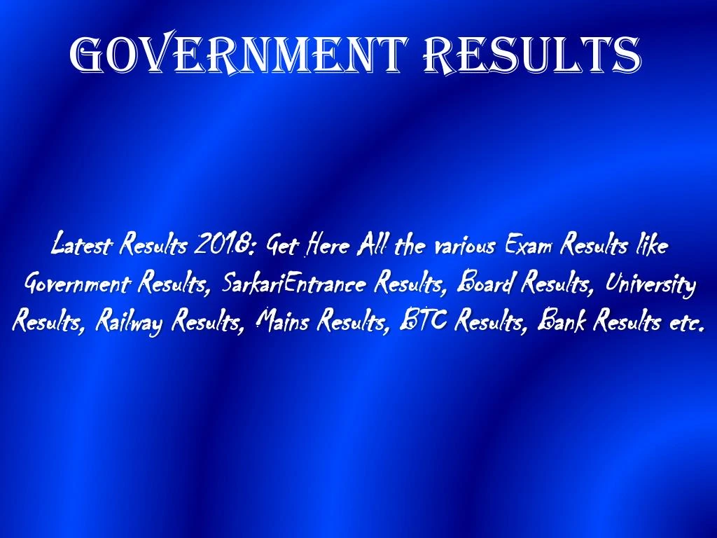 government results