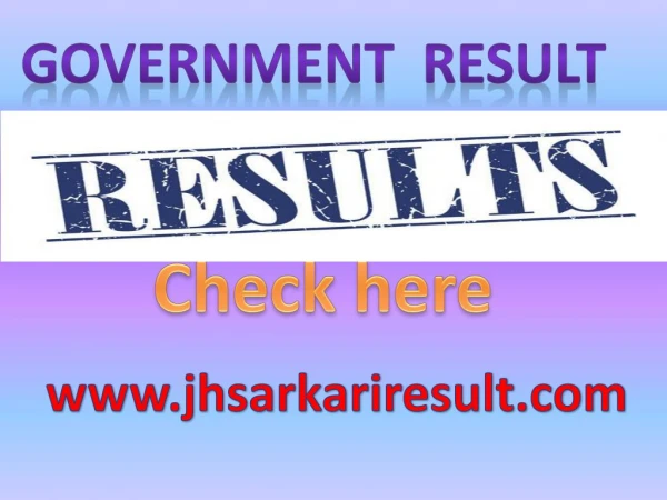 Latest Government Results