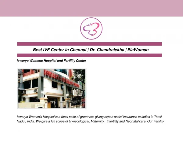 Best IVF Center in Chennai | Dr. Chandralekha | ElaWoman