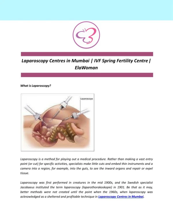 Laparoscopy Centres in Mumbai | IVF Spring Fertility Centre | ElaWoman