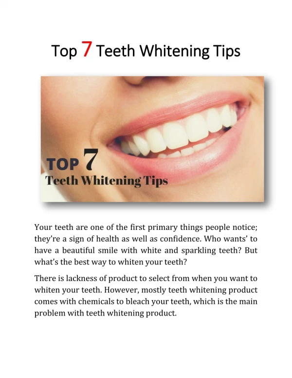 Top 7 Teeth Whitening Tips