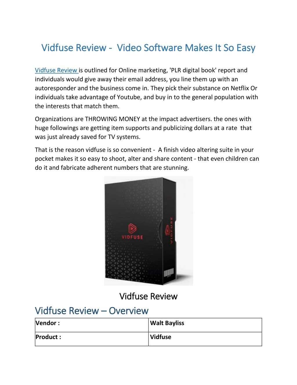 vidfuse review vidfuse review video software