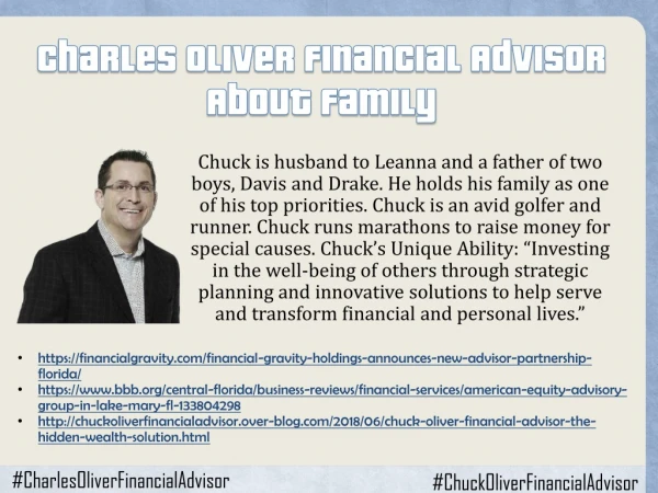 Charles Oliver Financial Advisor - About Family