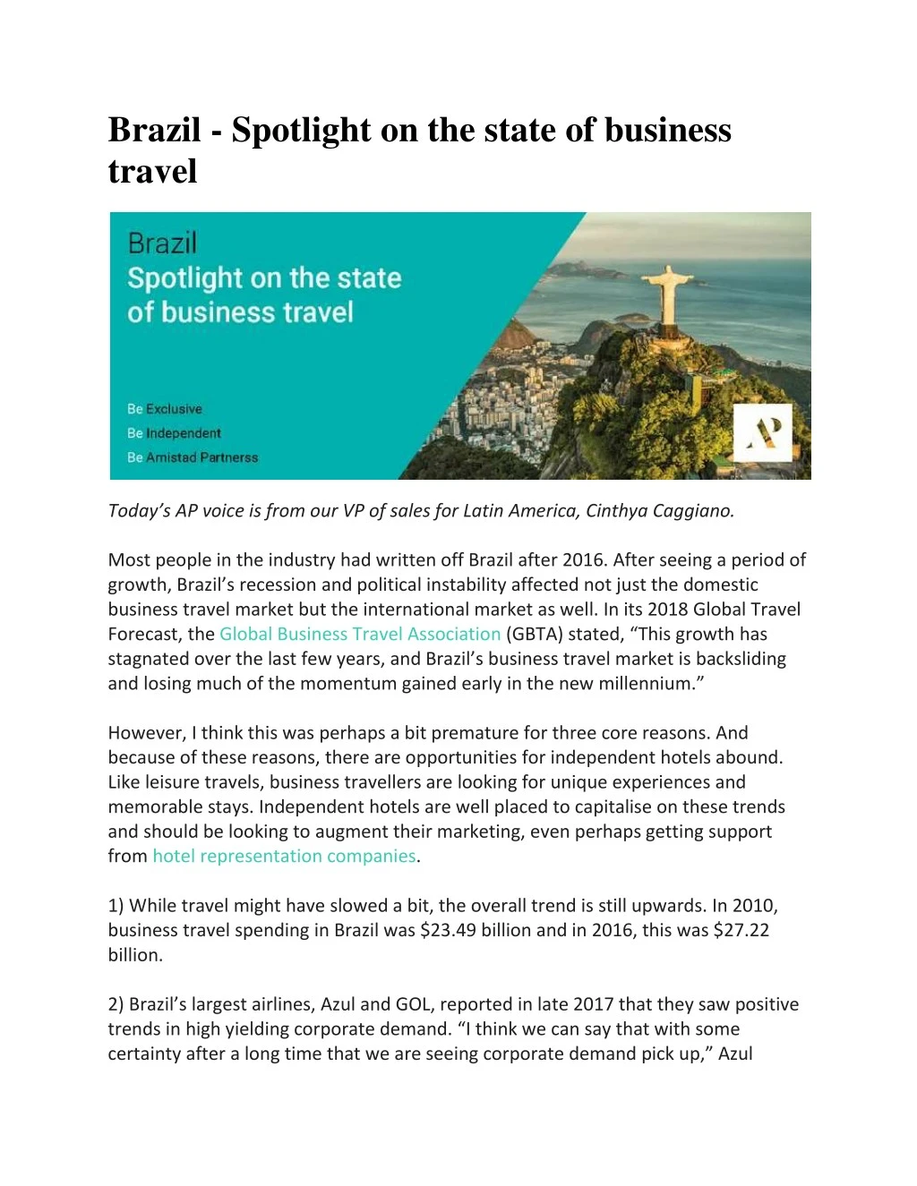 brazil spotlight on the state of business travel