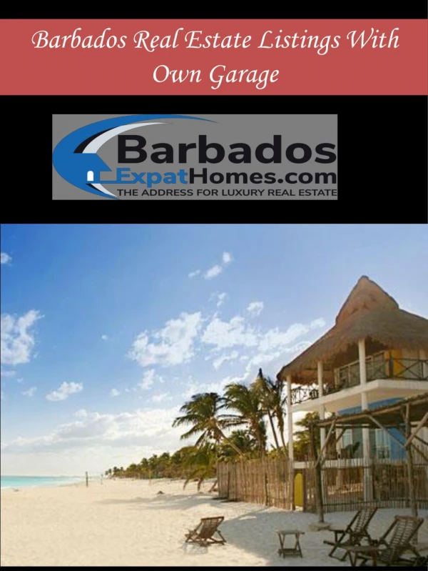 Barbados Real Estate Listings With Own Garage