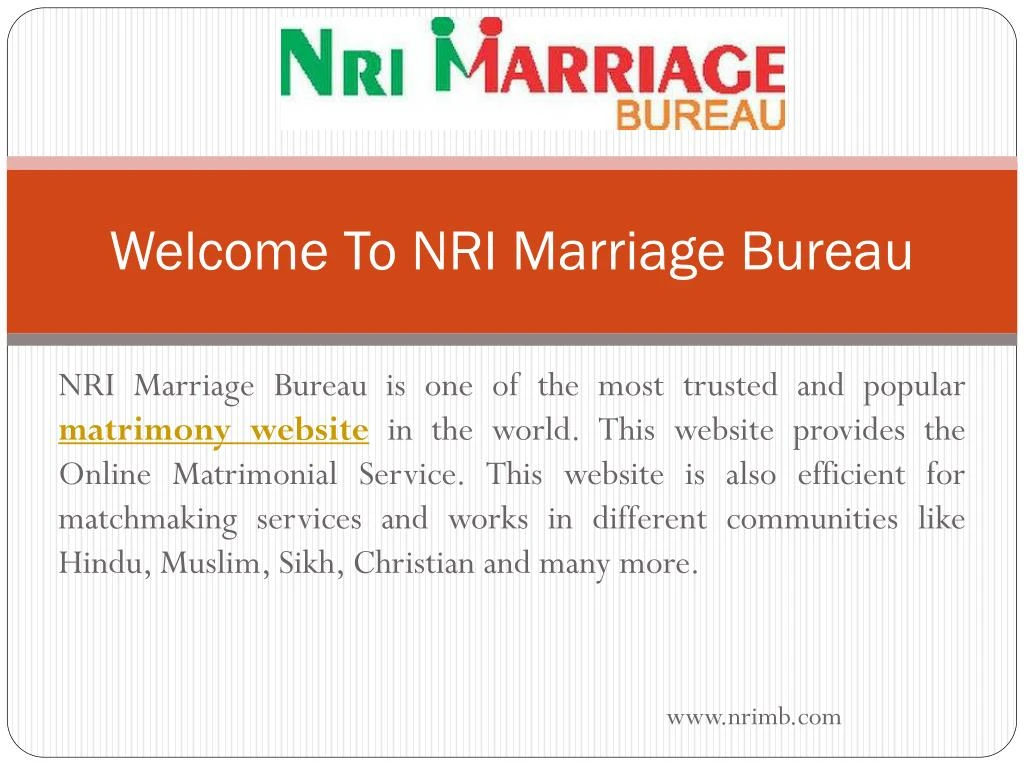 welcome to nri marriage bureau