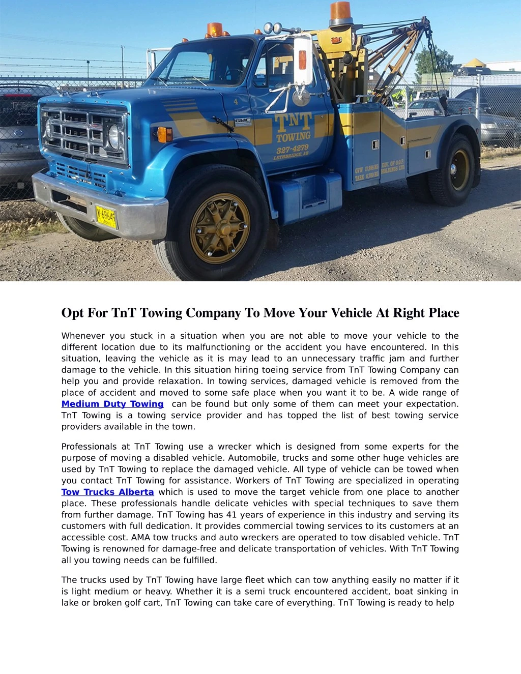 opt for tnt towing company to move your vehicle