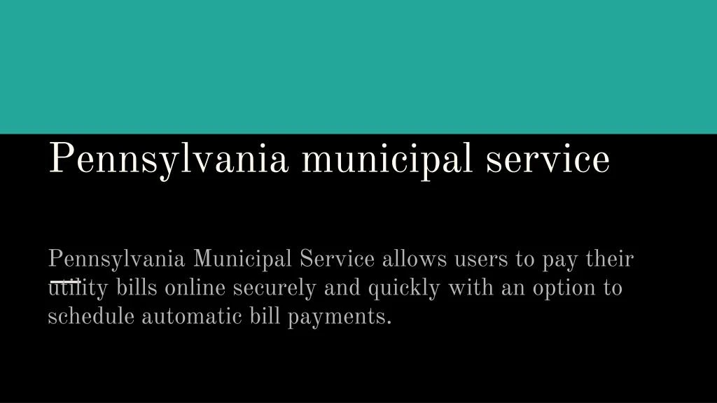 pennsylvania municipal service