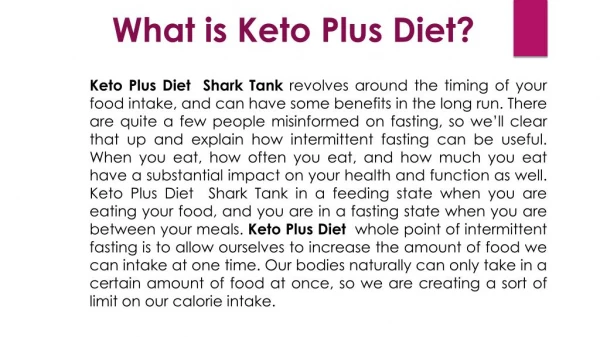 Keto Plus Diet Pills |Keto Plus Shark Tank
