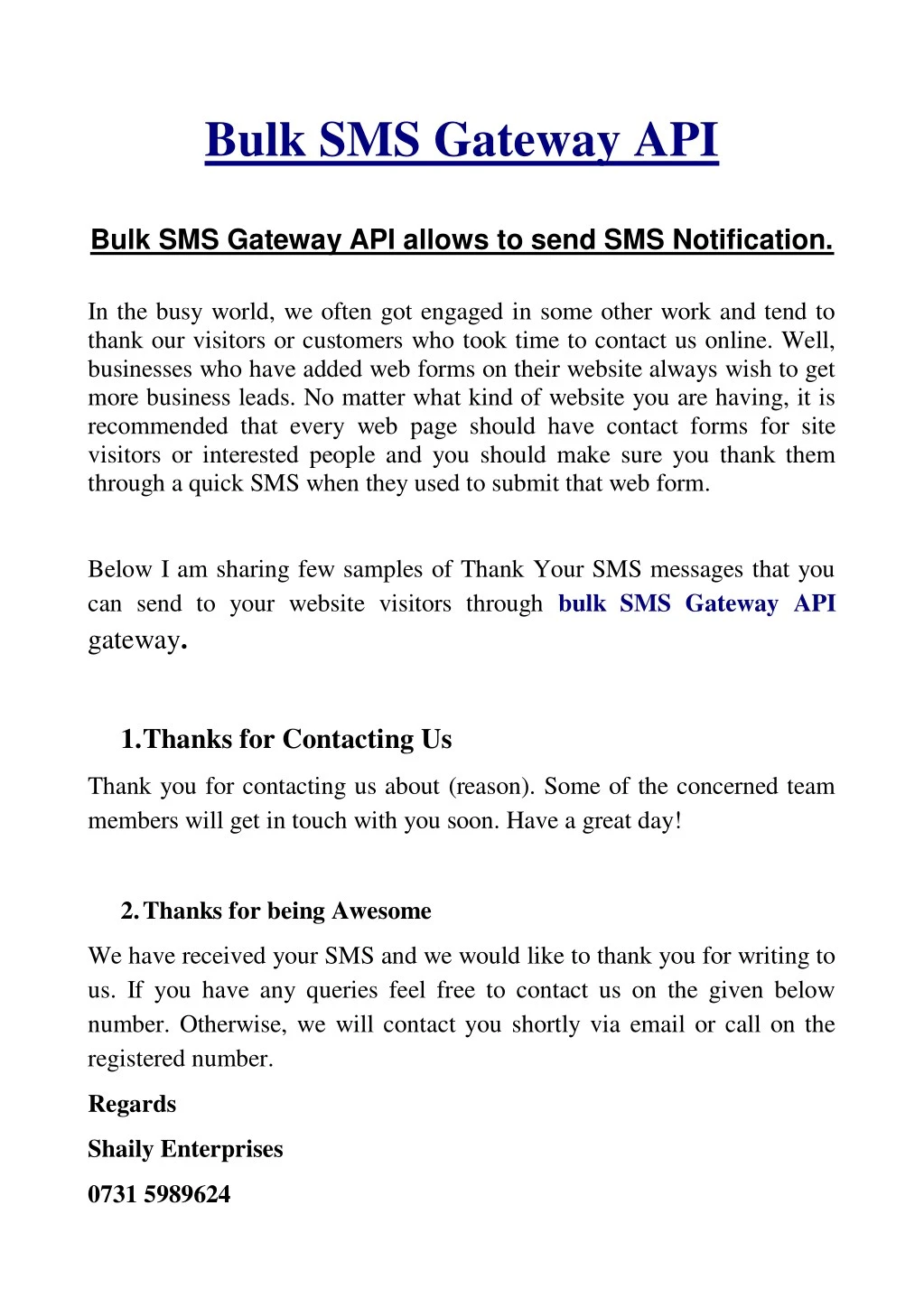 bulk sms gateway api bulk sms gateway api allows