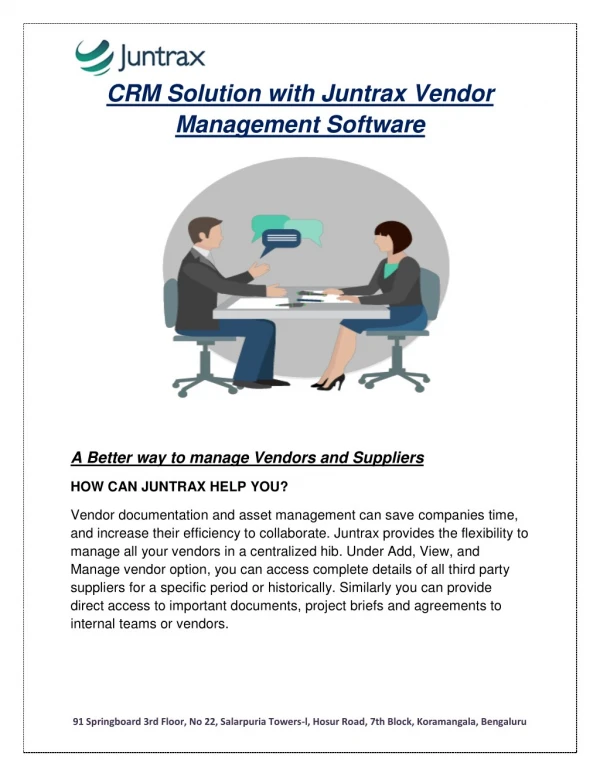 CRM Solution with Juntrax Vendor Management Software