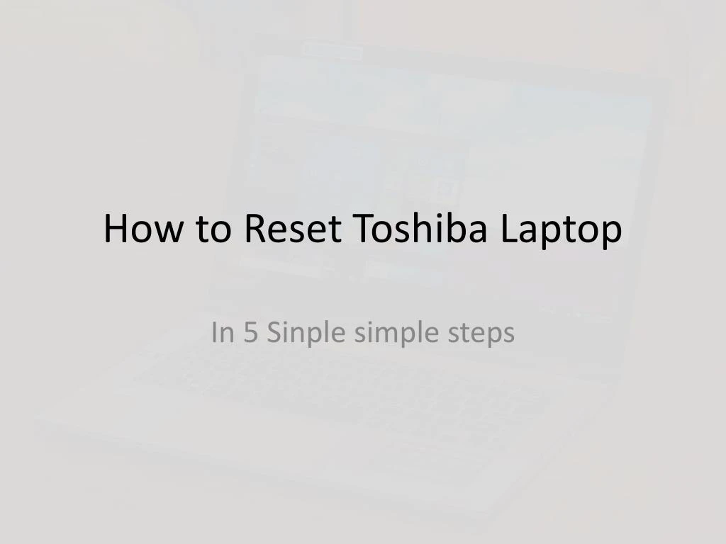 how to reset toshiba laptop