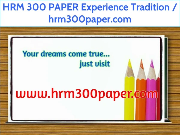 HRM 300 PAPER Experience Tradition / hrm300paper.com